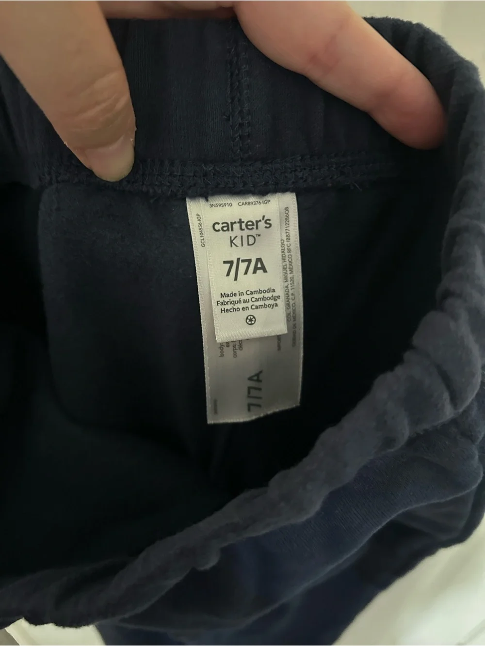 Boys, Carter's, Navy Blue, Drawstring Sweatpants, Joggers, Size 7